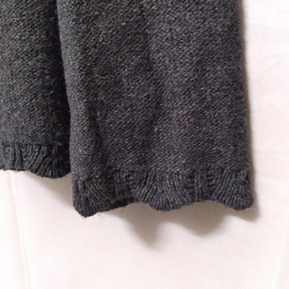 LOFT Pointelle Sweater Charcoal Scalloped Boat Neck Small NWT - Picture 6 of 7